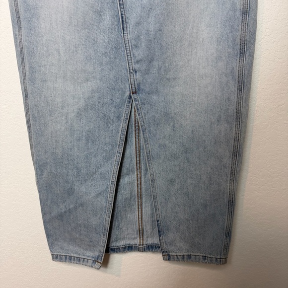 MADEWELL BLUE DENIM MIDI SKIRT WOMEN'S LONG JEAN SKIRT FRONT SLIT SIZE 23 - Picture 6 of 6